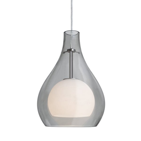 Besa Lighting Elle 11 Cord Pendant, Gray, Satin Nickel Finish, 1x9W LED 1JT-ELLE11GY-LED-SN